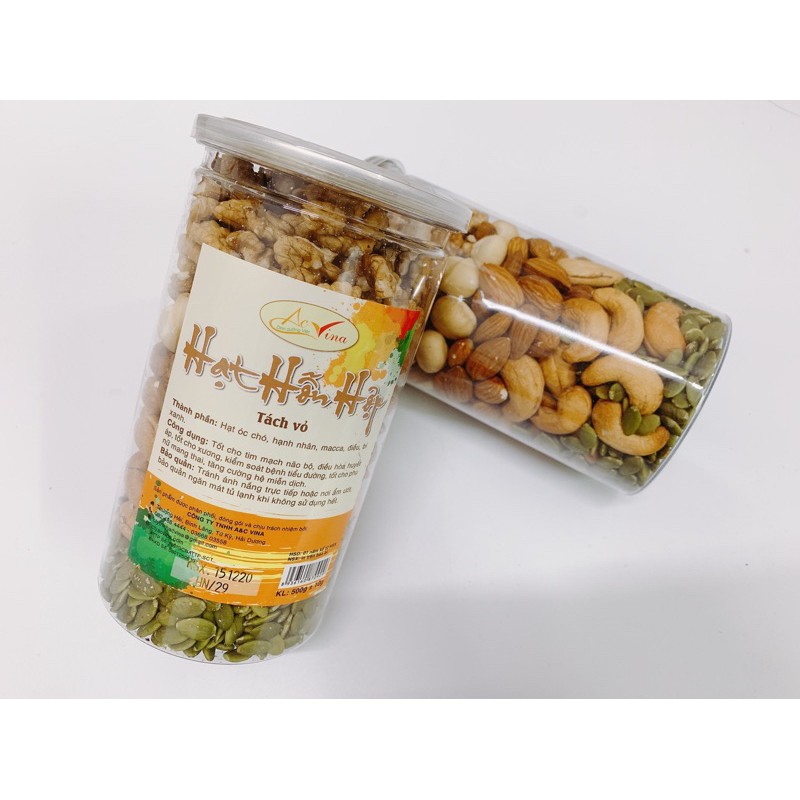 HẠT HỖN HỢP 5 LOẠI HẠT TÁCH VỎ AC VINA 500G/ HẠT MIX NUTS