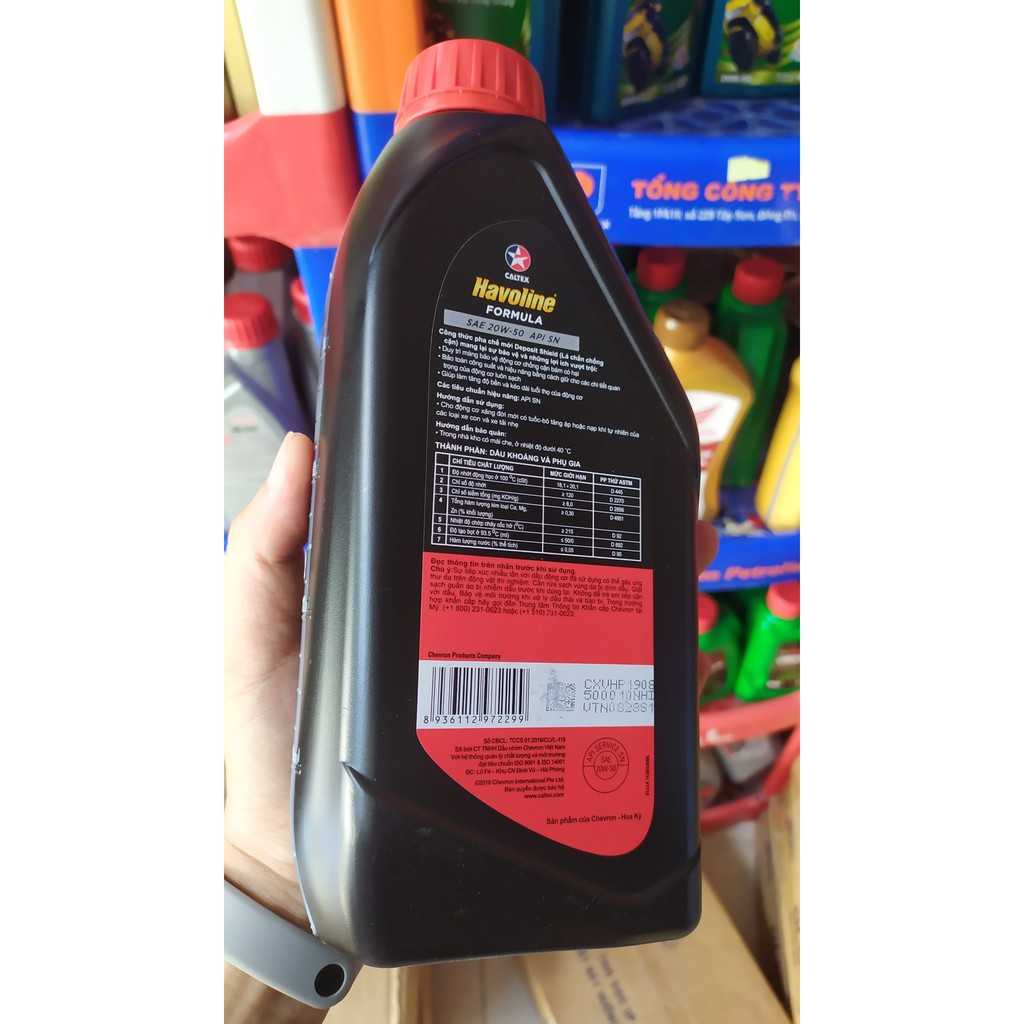 Nhớt Havoline Formula 20W50 APISN Dung tích 1L