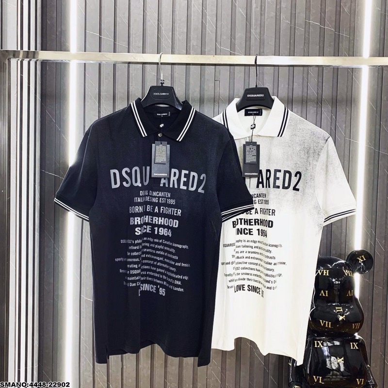 Áo Polo Nam DSQ In Chữ SPF Cực Hot - Áo Nam Polo In Chữ DSQ Siêu Đẹp