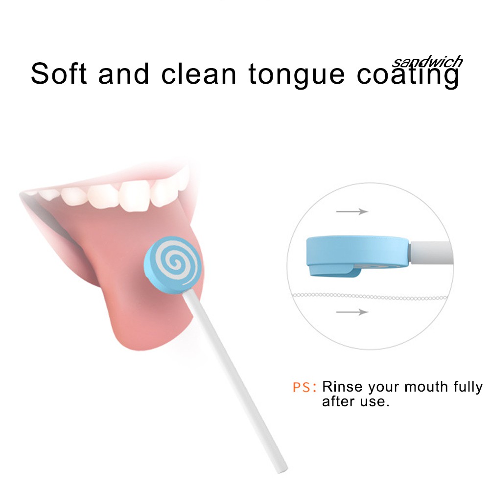 Dụng Cụ Cạo Làm Sạch Lưỡi Cho Bé Hình Kẹo Mút Dễ Thương