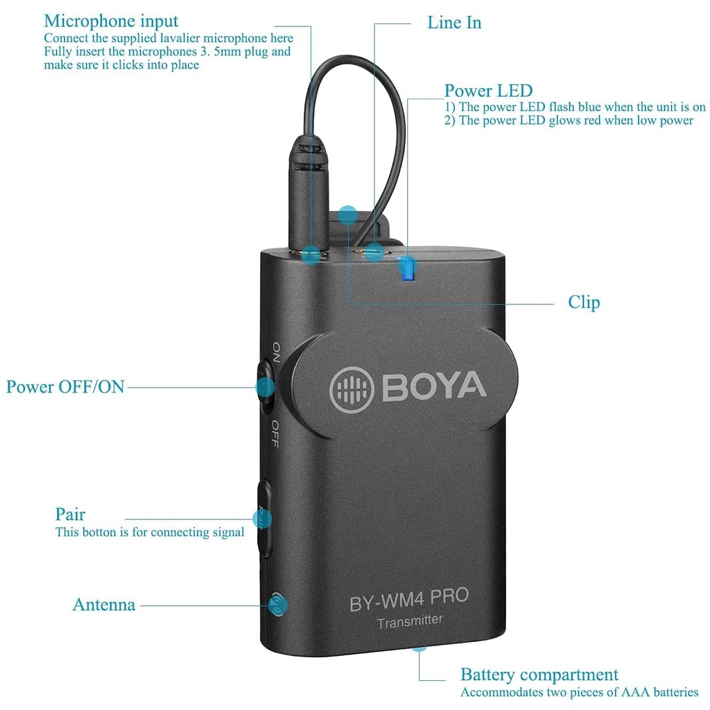 [BẢO HÀNH 2 NĂM]BOYA BY-WM4 Pro K4 - Mic thu âm không dây cổng Lightning, thu cho 2 người