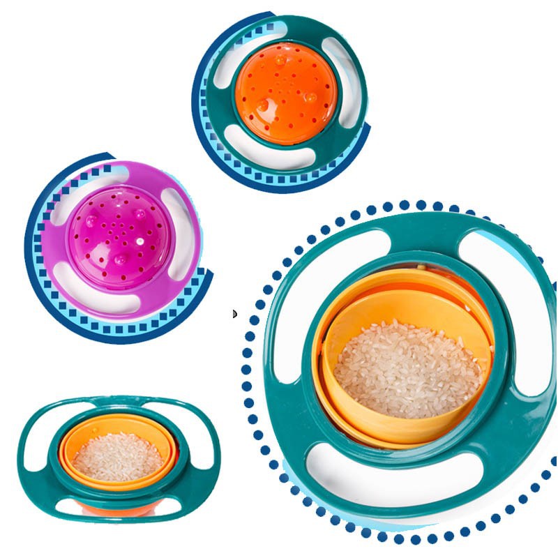 Tô Ăn Xoay 360 Độ Chống Tràn Họa Tiết Hoạt Hình Cho Bé Sơ Sinh