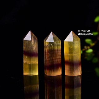 Trụ đá phong thủy vàng Fluorit (Đá tự nhiên)