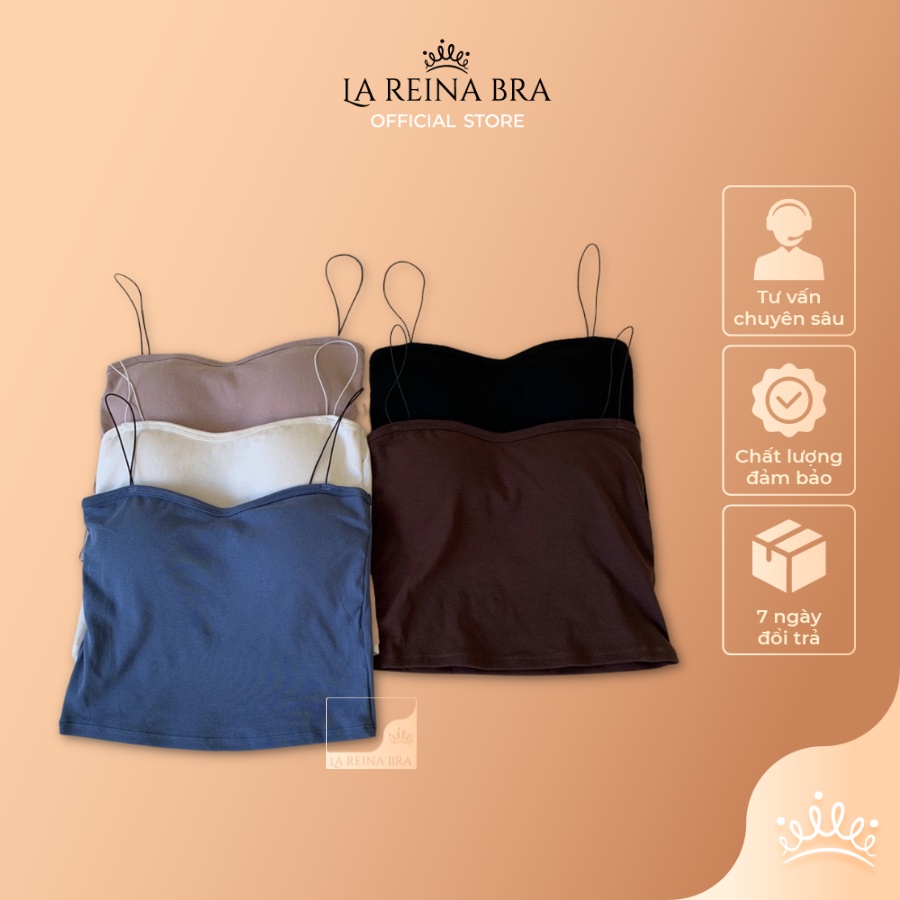 ÁO BRA hai dây sợi bún LA REINA BRA - LRAB040 chất liệu cotton co dãn thoải mái mặc hàng ngày