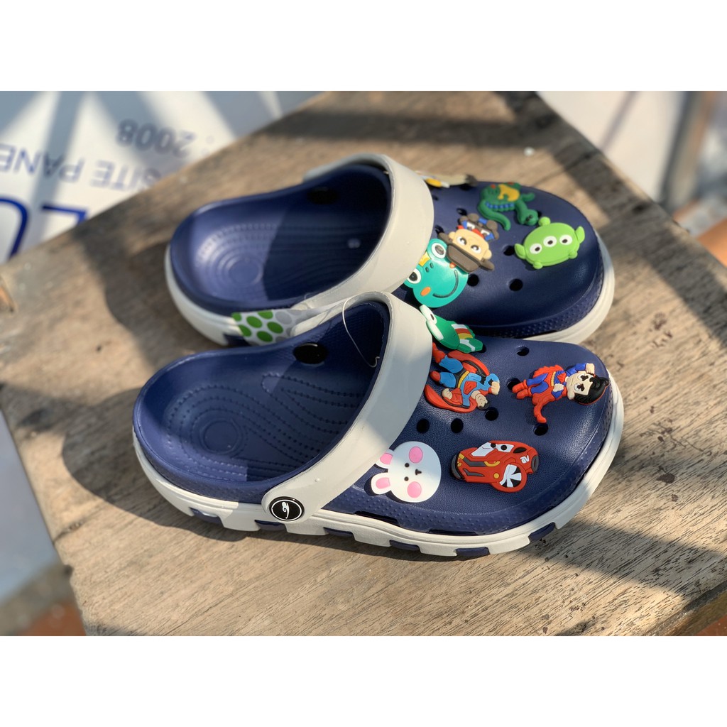 Dép Sục Nhựa Đúc Unisex Tặng 6 sticker - Dép nhựa nữ đi mưa siêu nhẹ - SL013 tặng kèm sticker