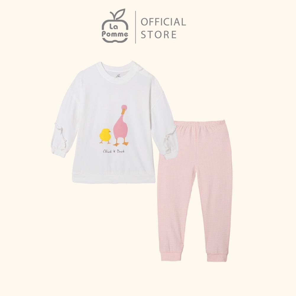 SL226 Bộ quần áo dài tay La Pomme Chick &amp; Duck chất liệu vải sợi tre thoáng mát mềm mịn