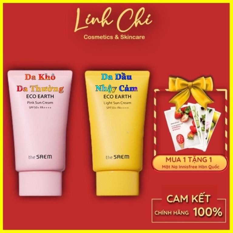 Kem Chống Nắng The SAEM Eco Earth Pink Sun Cream SPF 50+