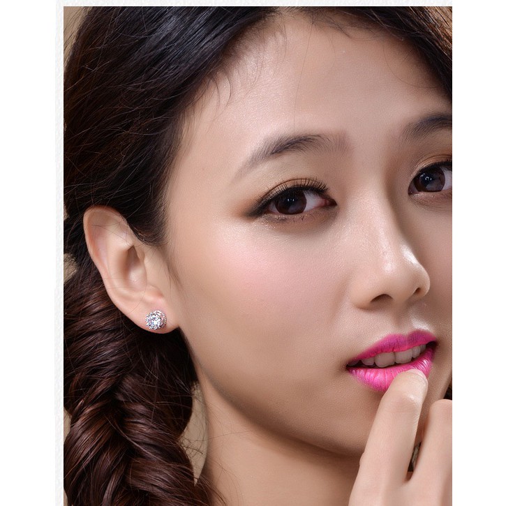 Bông tai bạc vương miện kim cương Hàn Quốc [Đơn 50k tặng kẹp tóc Hàn Quốc cực xinh]