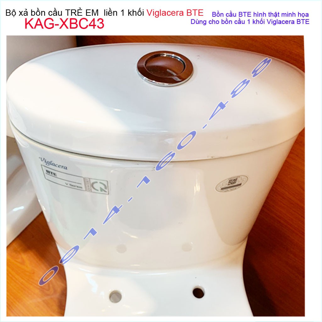 Xả bàn cầu trẻ em Viglacer BTE KAG-XBC43, Bộ ruột cho bồn cầu BTE viglacera trọn bộ