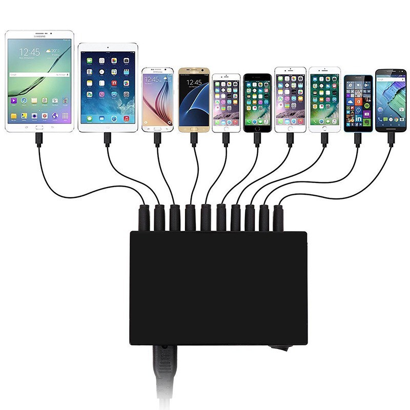 Ổ cắm USB 50W Sạc Nhanh Thông Minh 10 Cổng USB