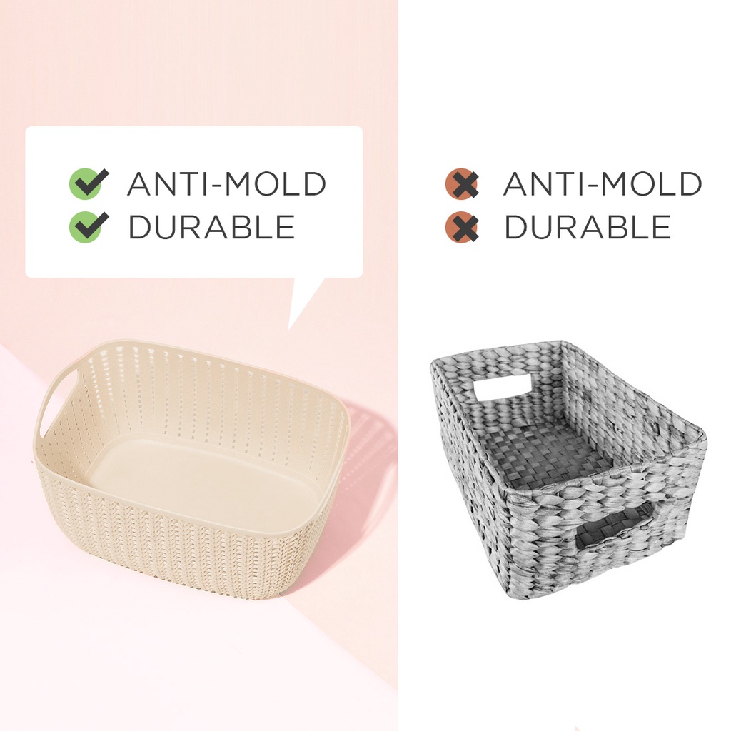 Giỏ nhựa đựng đồ Miniso size nhỏ hình chữ nhật nhiều màu sắc lựa chọn,để bàn tiện lợi