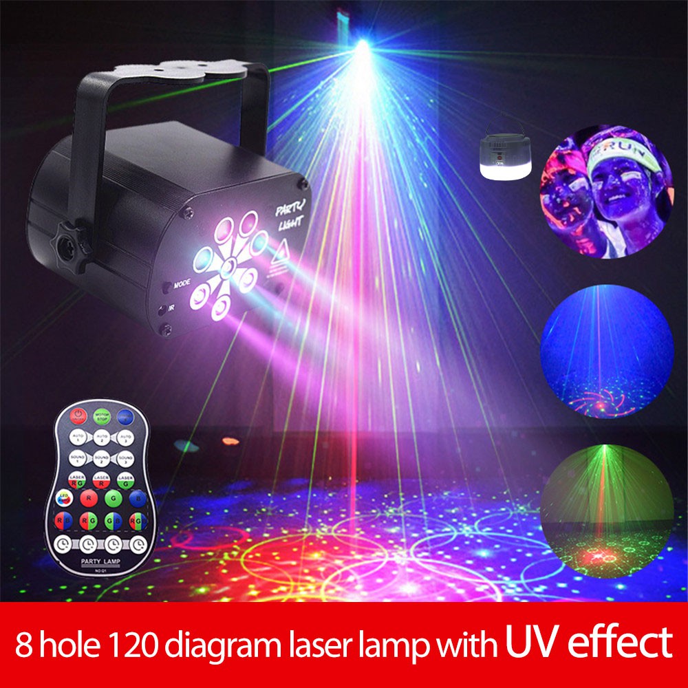 Đèn flash laser mini UV8 nhiều màu sắc trang trí bán bar
