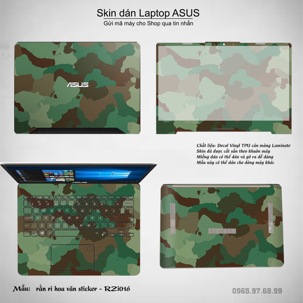 Skin dán Laptop Asus in hình rằn ri nhiều mẫu 3 (inbox mã máy cho Shop)