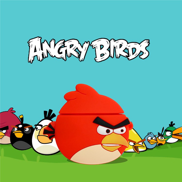 Vỏ bảo vệ hộp đựng tai nghe airpods hình angry birds sáng tạo đáng yêu