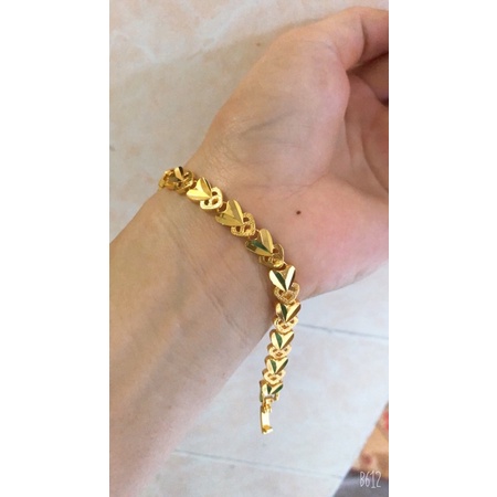 lắc tay nữ mạ vàng lăc tay kiểu hình trái tim xinh xắn