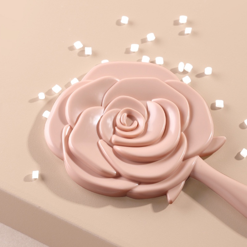 Gương trang điểm cầm tay thiết kế hoa hồng tinh tế dễ thương