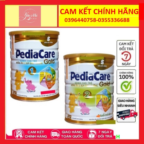 Sữa bột PediaCare Gold 1-2 lon 900g