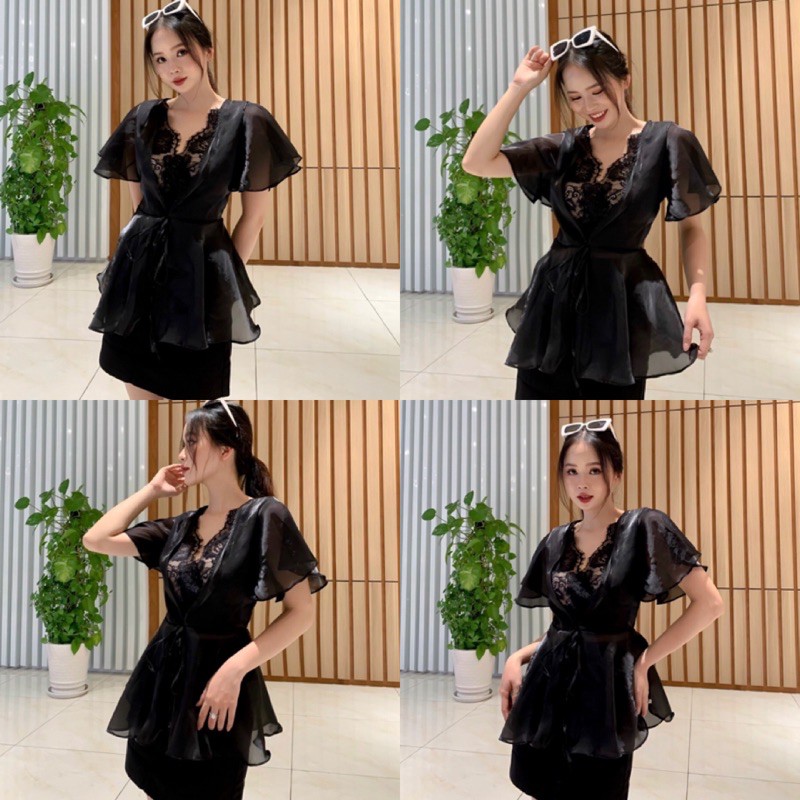 ÁO KIỂU RUBIES TOP thiết kế nhẹ nhàng chất liệu vải lụa mềm mix cùng hoạ tiết ren xoè nhẹ tiểu thư