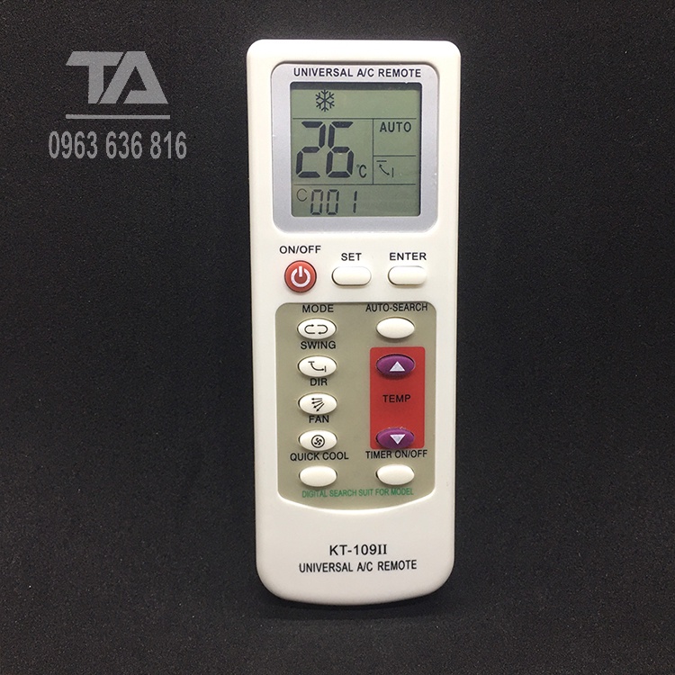 Điều khiển điều hòa đa năng KT-109II dùng cho các loại điều hòa