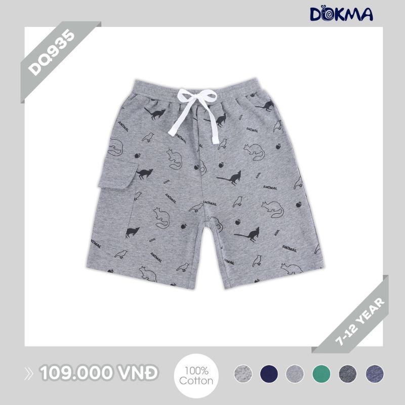 Quần túi hộp Dokma vải da cá cho bé 7-12Y mã DQ935