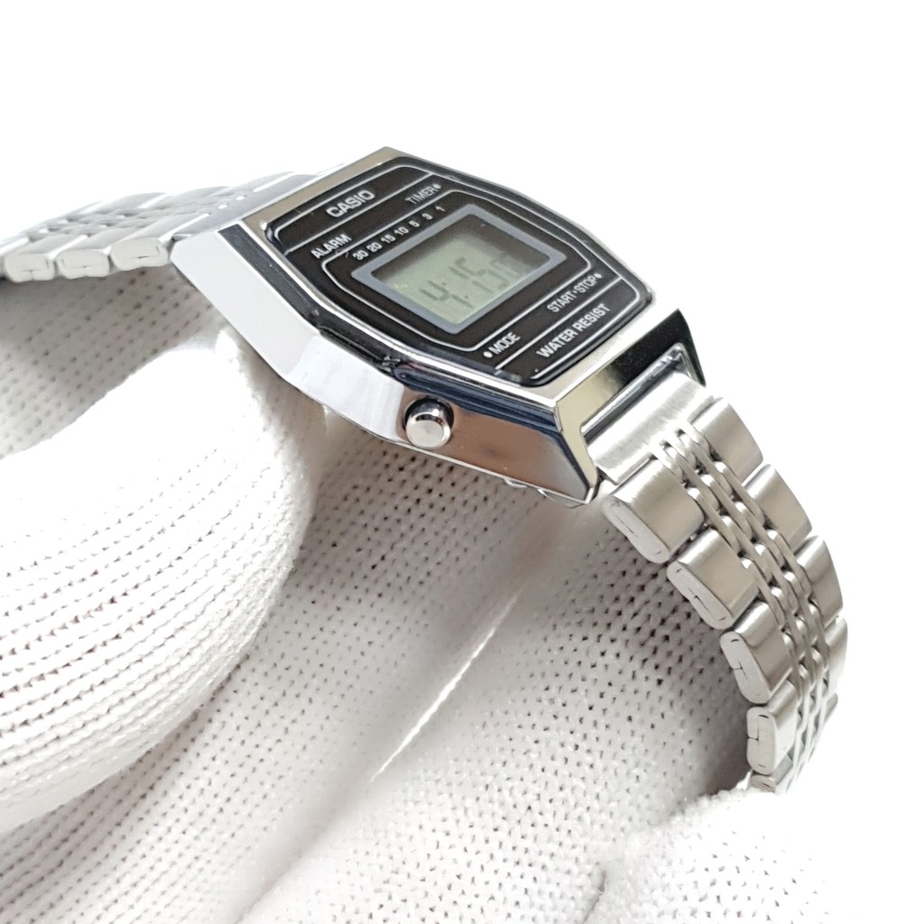 Đồng hồ nữ điện tử Casio chính hãng Anh Khuê LA690WA-1DF dây thép