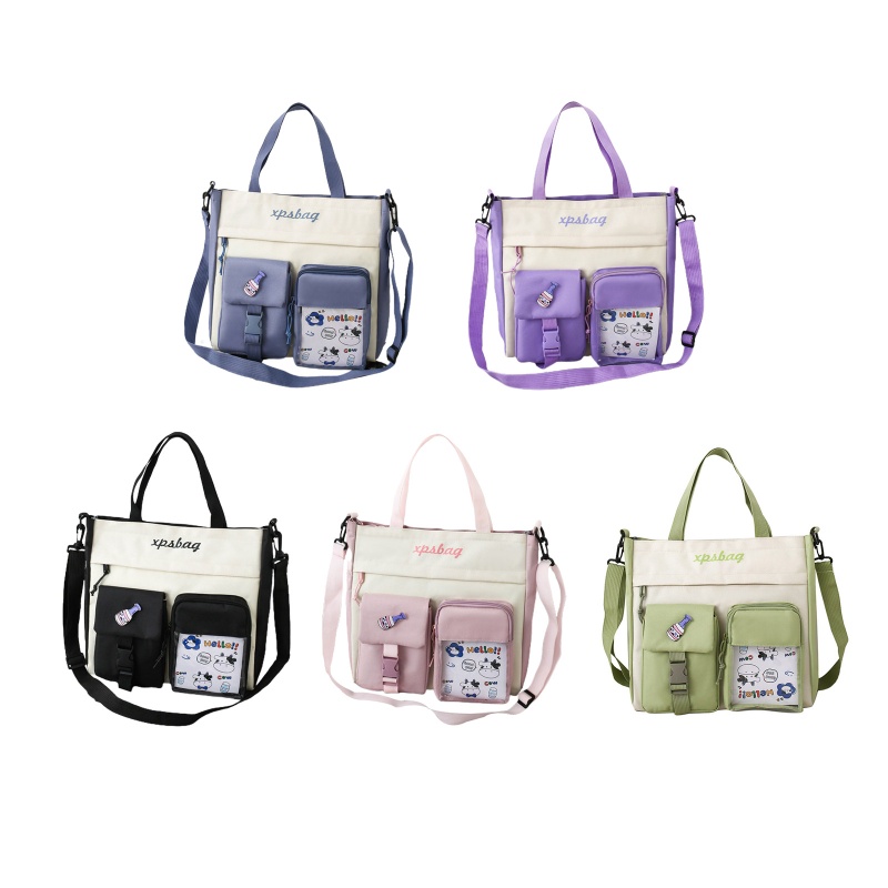 Túi Đeo Chéo Vai Bằng Nylon Có Nhiều Túi Dành Cho Học Sinh