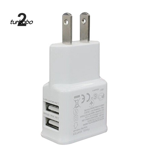 Củ sạc tường phích cắm US có 2 cổng USB 5V 2.1A cho Samsung / iPhone / iPad / iPod