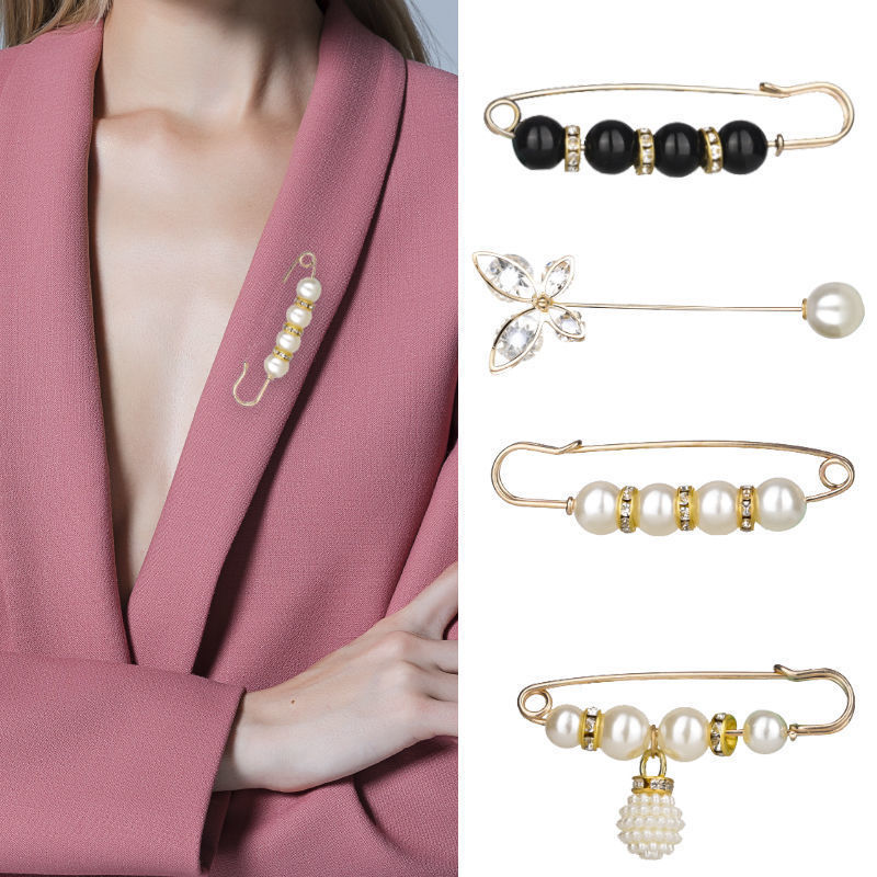 Ghim cài áo đính đá và ngọc trai giả nhiều kiểu dáng xinh xắn dành cho nữ