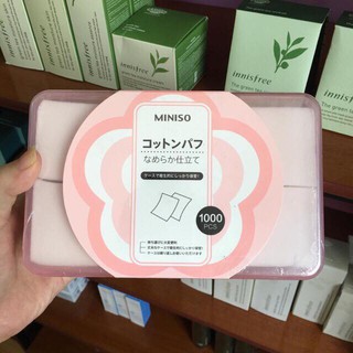 Bông tẩy trang 1000 miếng Miniso Nhật