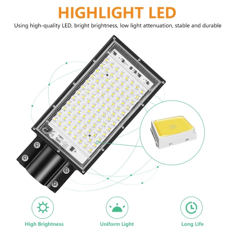 MIWAT Đèn Đường 25W 50W 100W 200W Đèn Pha LED Chiếu Sáng Ngoài Trời Đèn Tường Chống Nước Đèn Đường Sân Vườn 220V Cho Nhà Đồng Quê