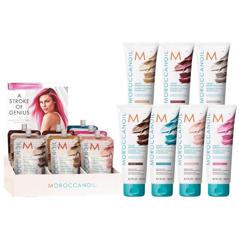 Mặt Nạ Dưỡng Bổ Sung Hạt Màu HỒNG VÀNG ROSE GOLD Moroccanoil Color Depositing Mák 30 ml