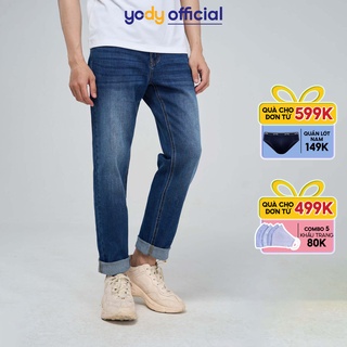 Quần jean Nam YODY 08 màu xanh nhạt ống đứng cá tính trẻ trung QJM3081