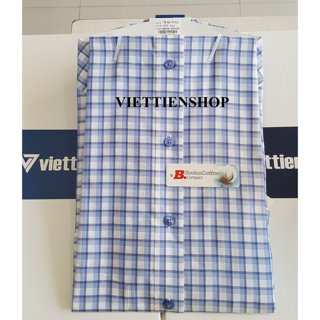 (1081 CRS) ÁO SƠ MI VIỆT TIẾN NGẮN TAY VẢI TRE CA RÔ | BigBuy360 - bigbuy360.vn