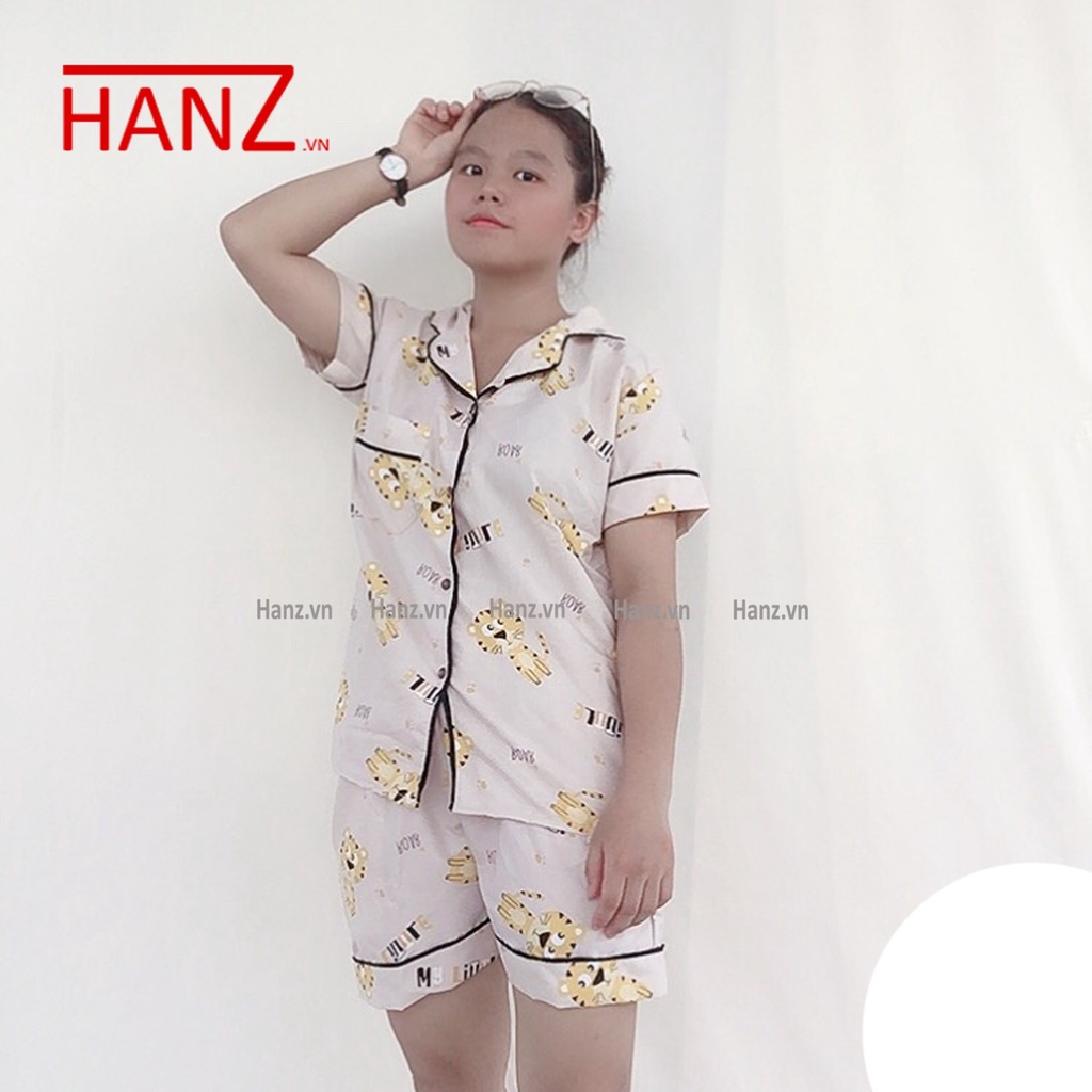 Bộ đồ ngủ nữ pijama cộc đùi bộ mặc nhà chất kate cao cấp thái thoải mái dễ thương giá rẻ Hanz.vn H23