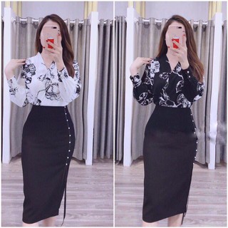 Áo sơ mi hoạ tiết sang chảnh