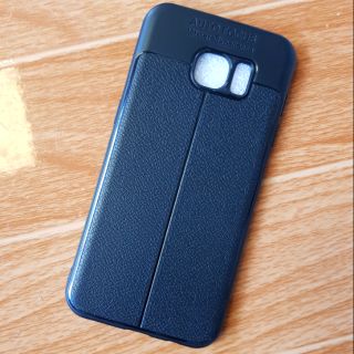 Ốp lưng Samsung S7 Edge dẻo đen giả da vân chỉ bóng cao cấp