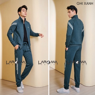 Bộ nỉ nam khóa kéo họa tiết Laroma | Giữ ấm - Khử mùi