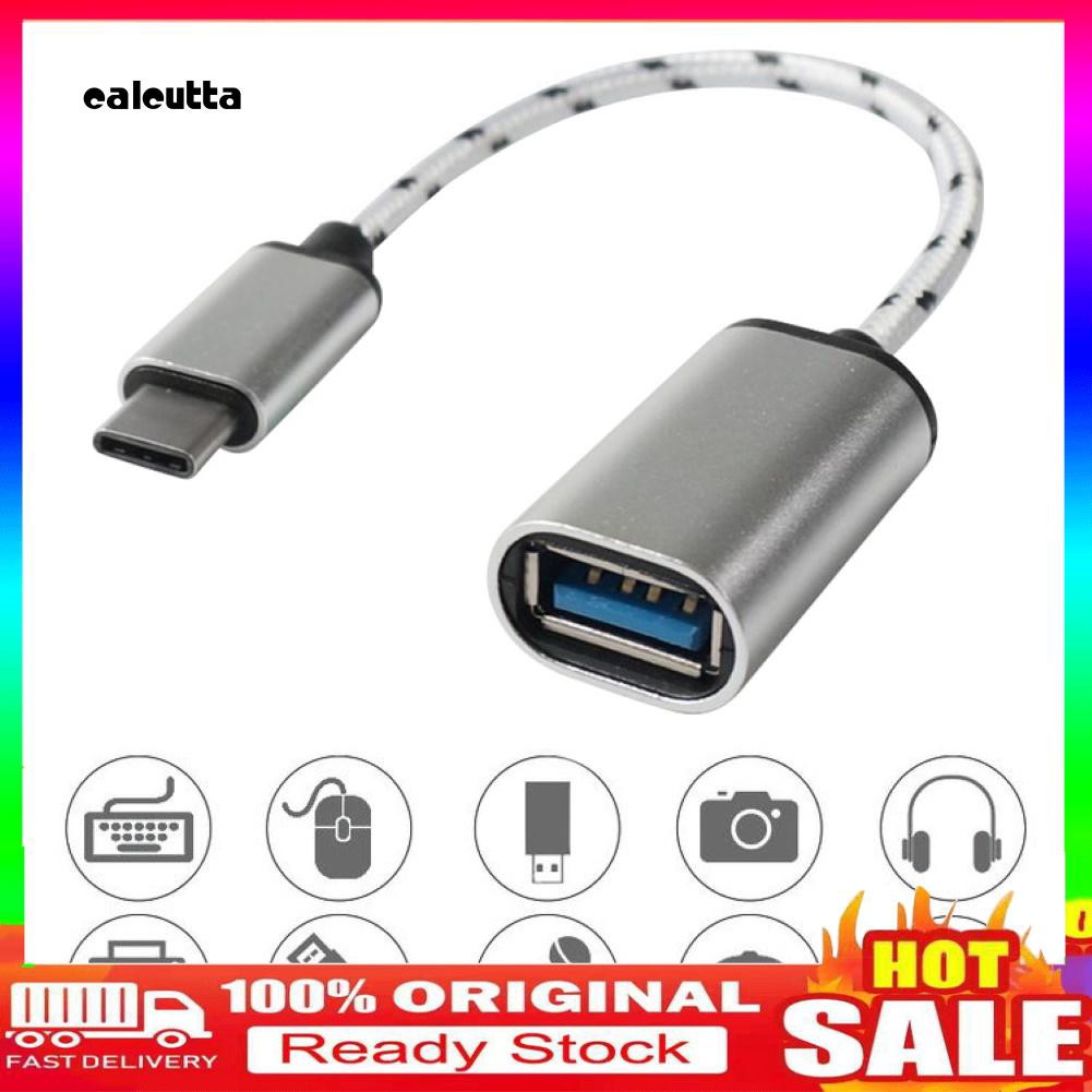 ✡YYW✡Braided Type-C Male to USB Female OTG Adapter Converter for Phone Tablet PC