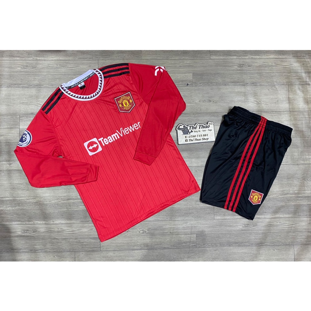 Bộ Bóng Đá Dài Tay 2023- Bộ thể thao Nam nữ dài tay (Size 40-78kg) - Vải thun lạnh mịn