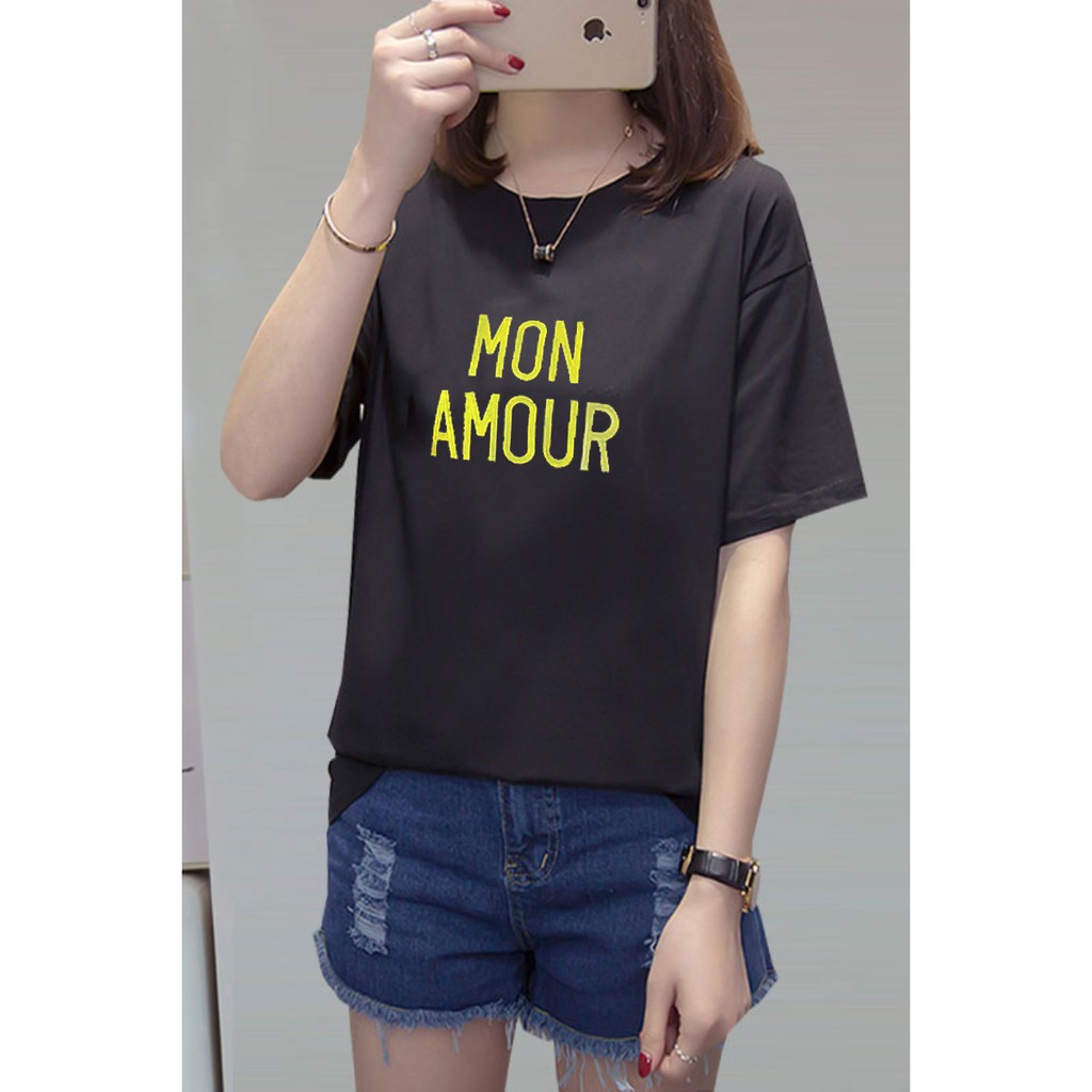 Áo phông nữ tay ngắn Mon Amour cá tính AT56 đẹp | BigBuy360 - bigbuy360.vn