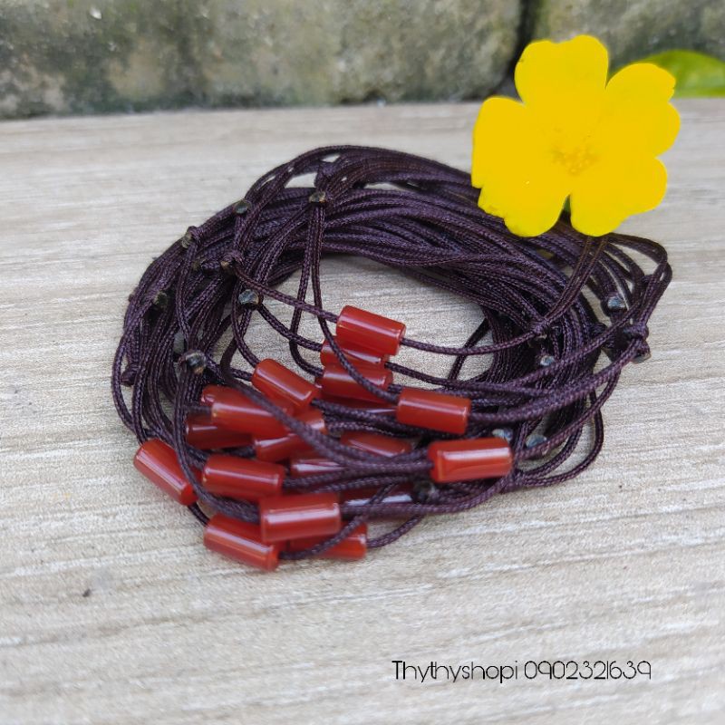 Vòng tay handmade trụ đá mini thiên nhiên  -