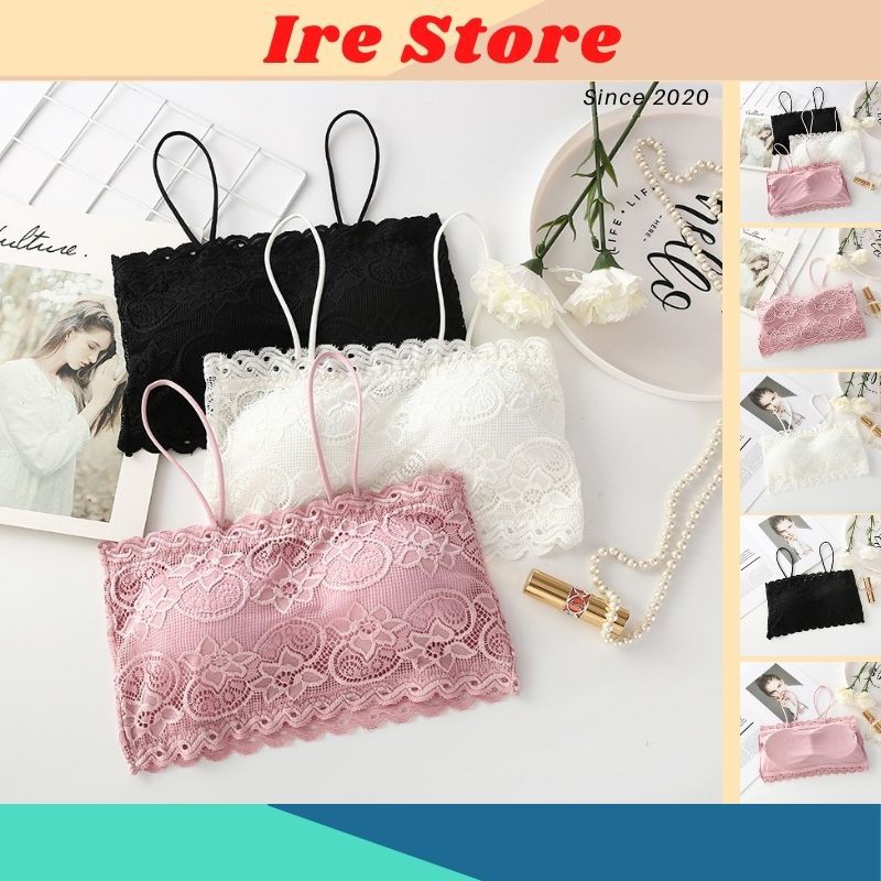 Áo Lót Nữ Ren, Áo Bra Ren Cup Ngang 2 Dây Đẹp - Ire Store