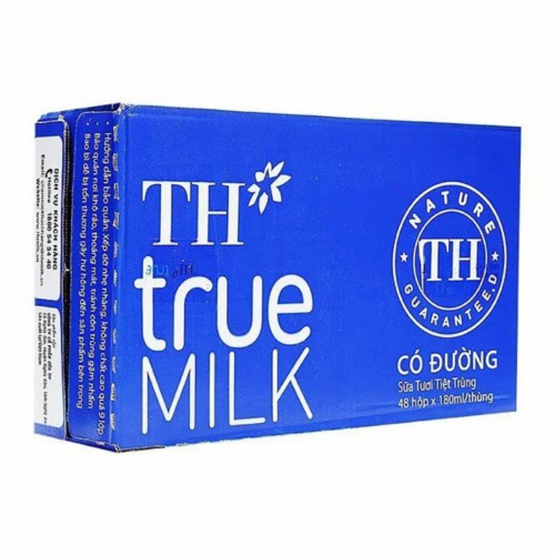 Thùng 48 Hộp Sữa Tươi Tiệt Trùng TH true MILK- 180ml