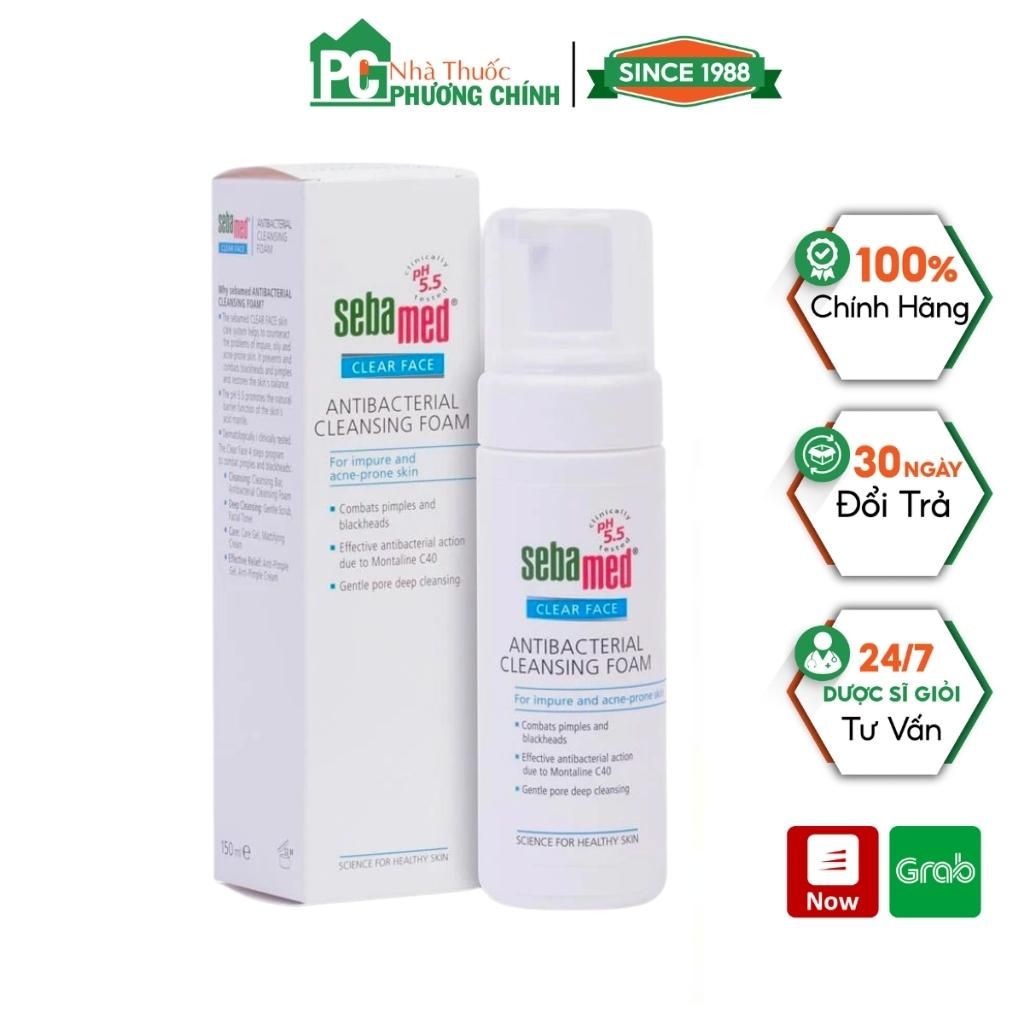 Sữa Rửa Mặt Tạo Bọt Kháng Khuẩn Sebamed Clear Face Antibacterial Cleansing Foam Giúp Sạch Mụn (150ml/Chai)