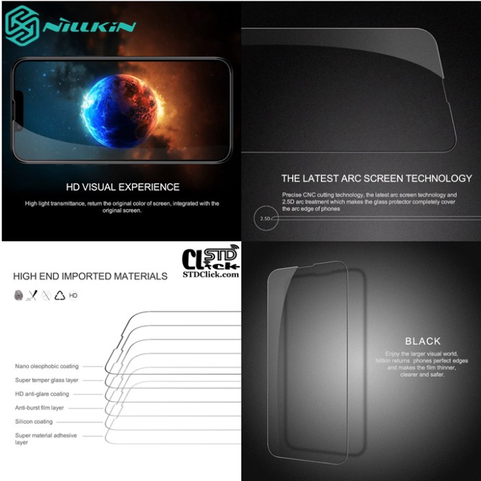 KÍNH CƯỜNG LỰC IPHONE 13 PRO MAX NILLKIN CP+PRO 2.5D CHÍNH HÃNG - HÀNG CHUẨN