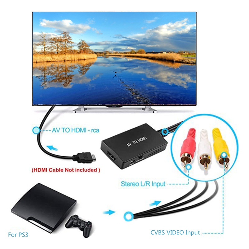 Đầu Chuyển Đổi bonj 1080P PAL NTSC forXbox Cho PS3 Blue-Ray DVD AV Sang HDMI-compati
