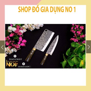 BỘ 2 dao gồm làm từ 100% nhíp xe ô tô chuyên chặt xương cán gỗ cực kì chắc chắn