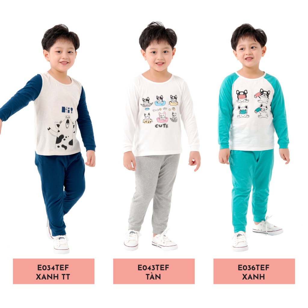 Bộ Quần Áo Cotton Dài Tay Cho Bé Trai và Bé Gái (1-9 Tuổi) K's Closet E034TEF / E036TEF / E043TEF TM | WebRaoVat - webraovat.net.vn