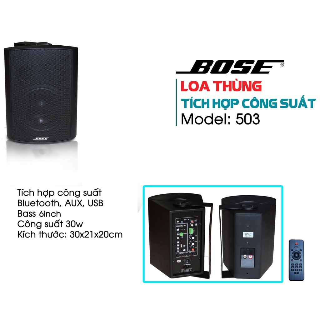 LOA TREO TƯỜNG ACTIVE BOSE 503 TÍCH HỢP BLUETOOTH, USB, FM- THÍCH HỢP LẮP ĐẶT CHO QUÁN CAFE , NHÀ HÀNG, SPA...