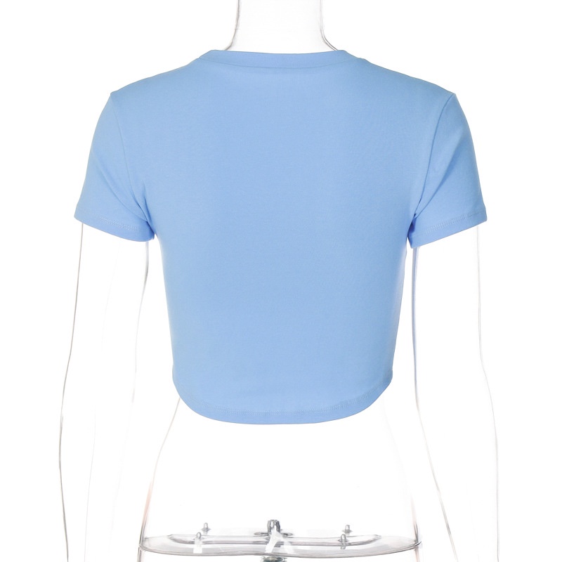 Áo Thun Ngắn Tay Cổ Tròn In Chữ Cá Tính Theo Phong Cách Đường Phố Dành Cho Nữ